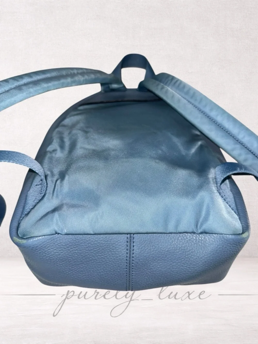 Coach Sky Blue Pebbled Leather Mini Backpack - Picture 6 of 8